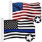 G128 Combo Pack: American USA Flag 1x1.5 Ft & Thin Blue Line Flag 1x1.5 Ft | Both ToughWeave Series Embroidered 300D Polyester, Embroidered Design, Indoor/Outdoor, Brass Grommets